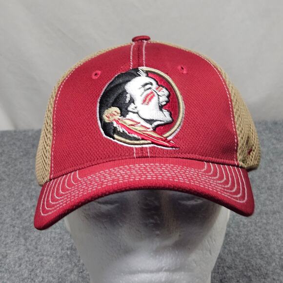 Florida State Seminoles Zephyr Trucker Hat Snapback Red Tan Mesh NCAA - Picture 1 of 6